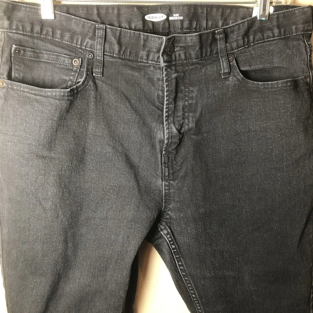 Old Navy Pants Mens Black Denim  Slim Built In Flex  Size 36 X 23.5 Inseam
